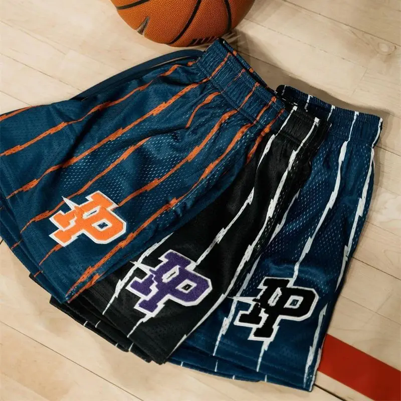 Pantalon de basket-ball en maille respirante pour hommes, pantalons de retraite décontractés, logo brodé, nouveaux objectifs, mode estivale
