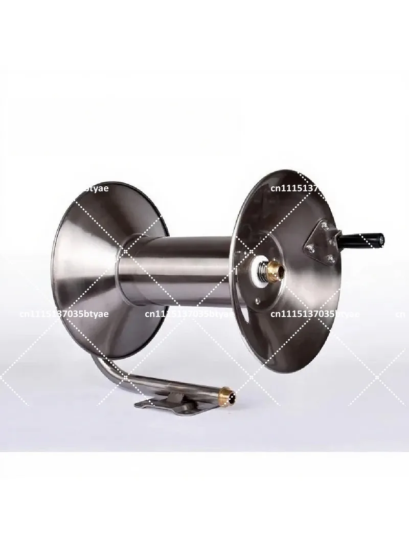 Stainless Steel Wall-Mounted Garden Hose Reel - Heavy Duty 130ft x 1/2 Inch, Metal Water Hose Trolley