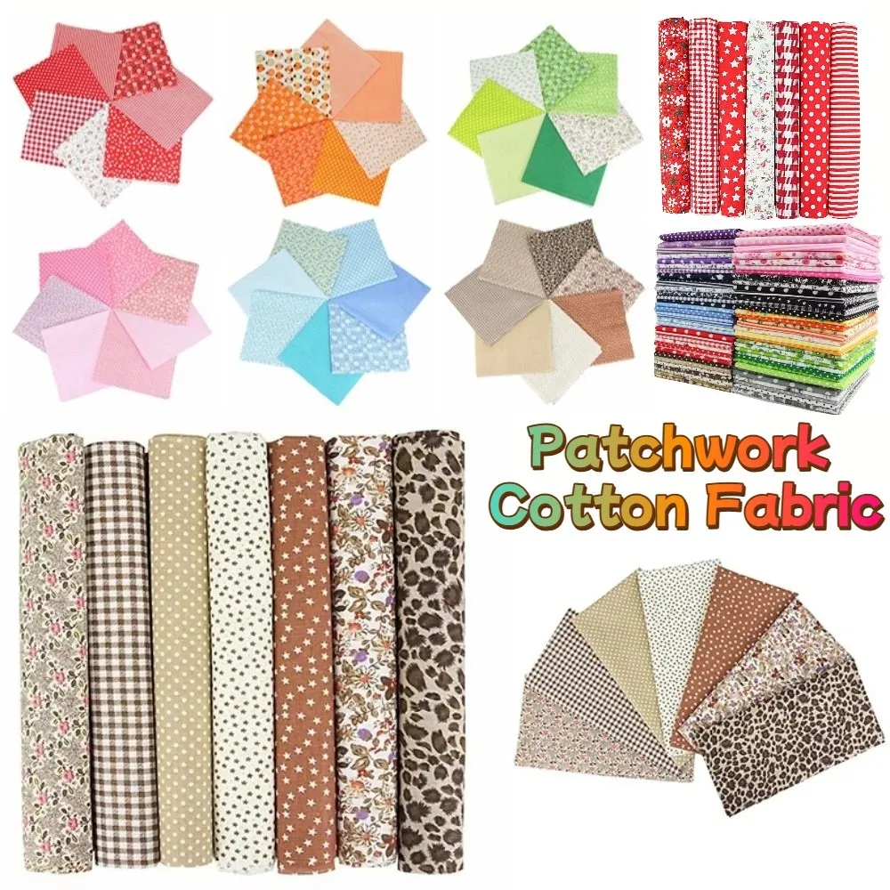 

7Pcs/set Pre-Cut Cotton Fabric Stash 50x50cm DIY Sewing Patchwork Cotton Fabric Cotton Fabric Colorful