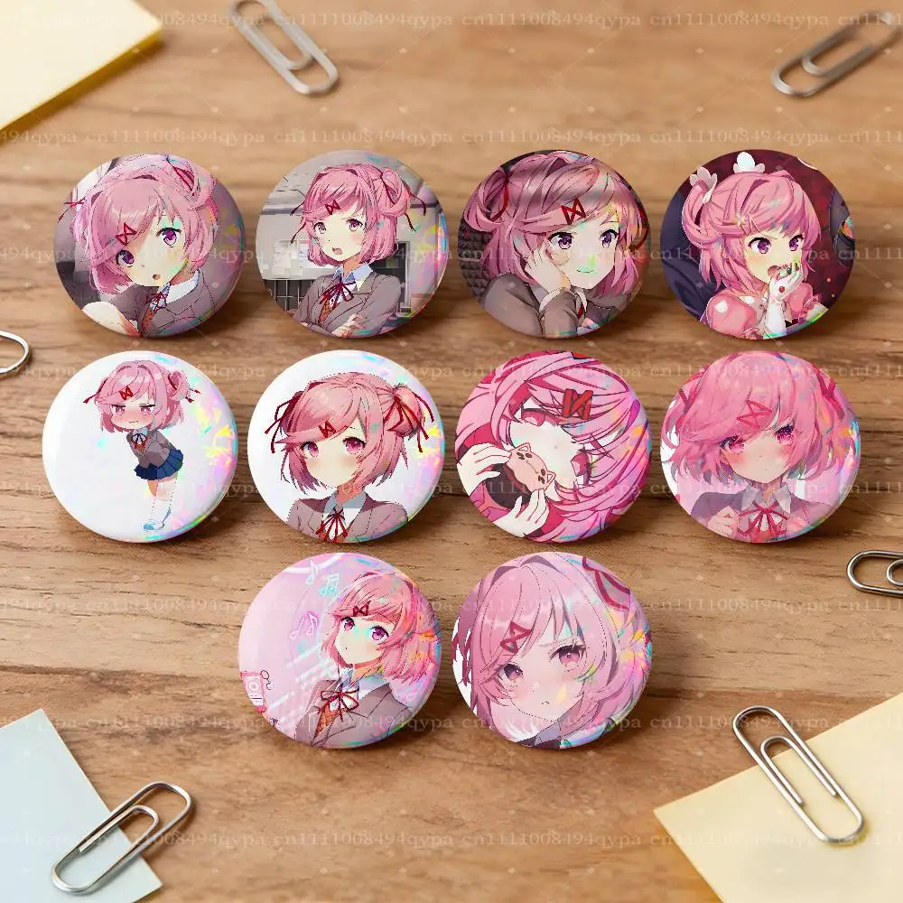 N-Natsuki D-Doki DDLC Button Pin Badges Decoration Gifts Merch Party Supplies Button for Accessories Art DIY Crafts Decor