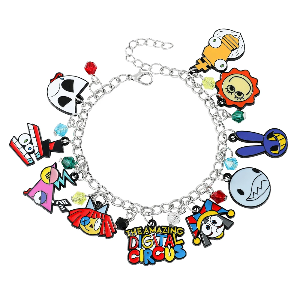 The Amazing Digital Circus Bracelets Cartoon Anime Figure Enamel Pendant Bangles TADC Pomni Caine Jax Ragatha Hanging Hand Chain