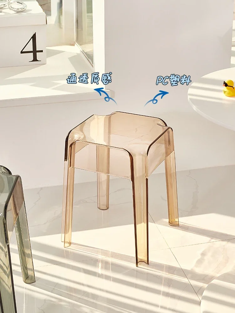 Small unit acrylic home minimalist plastic Nordic transparent milk tea shop chair