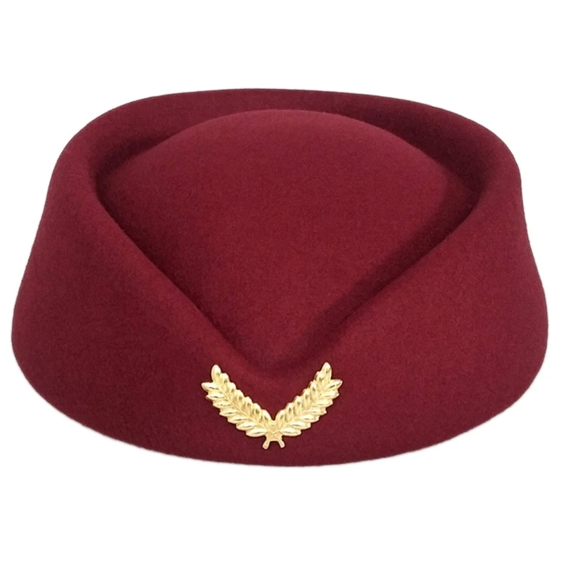 Beret Hat Caps Airline Stewardess Flight Attendant Vintage Looking Hat Uniform Stewardess Pillbox Hat Teardrop Hat