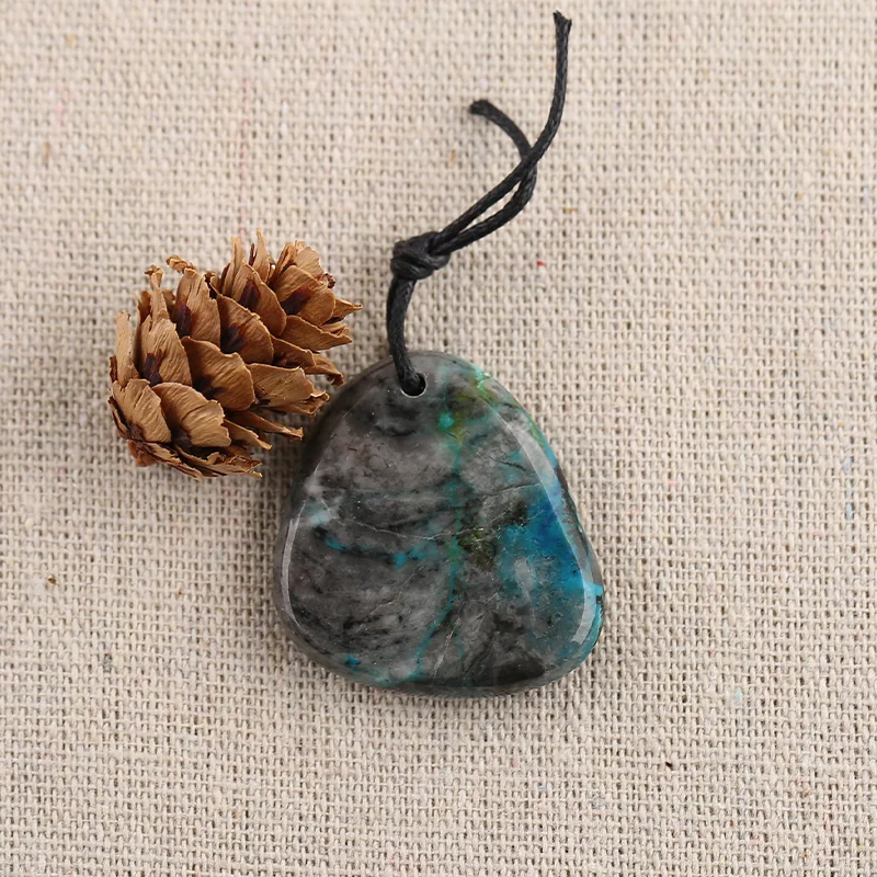 

B&F Handmade Chrysocolla Pendants, Genuine Natural stones beads, Unique Stones for jewelry & DIY Earring Beads