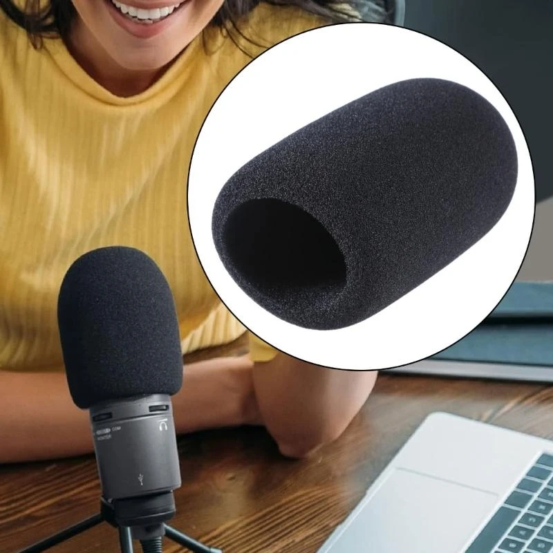 090F FOAM MICROPHONE COVER GRAITE AT2020 AT2035 MIC Sponge للتسجيلات في الهواء الطلق