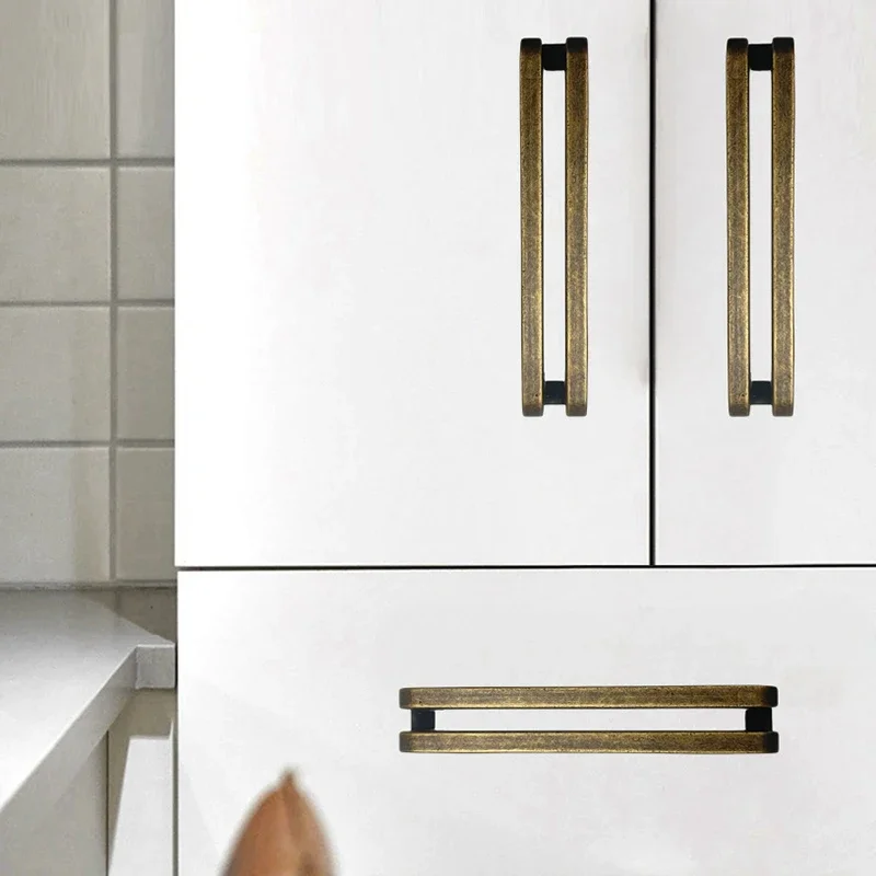 

YM American Vintage Dresser Handle Wardrobe Cupboard Kitchen Bronze Aged Gold Bronze Drawer Vanity Cabinet Door Furniture Handle