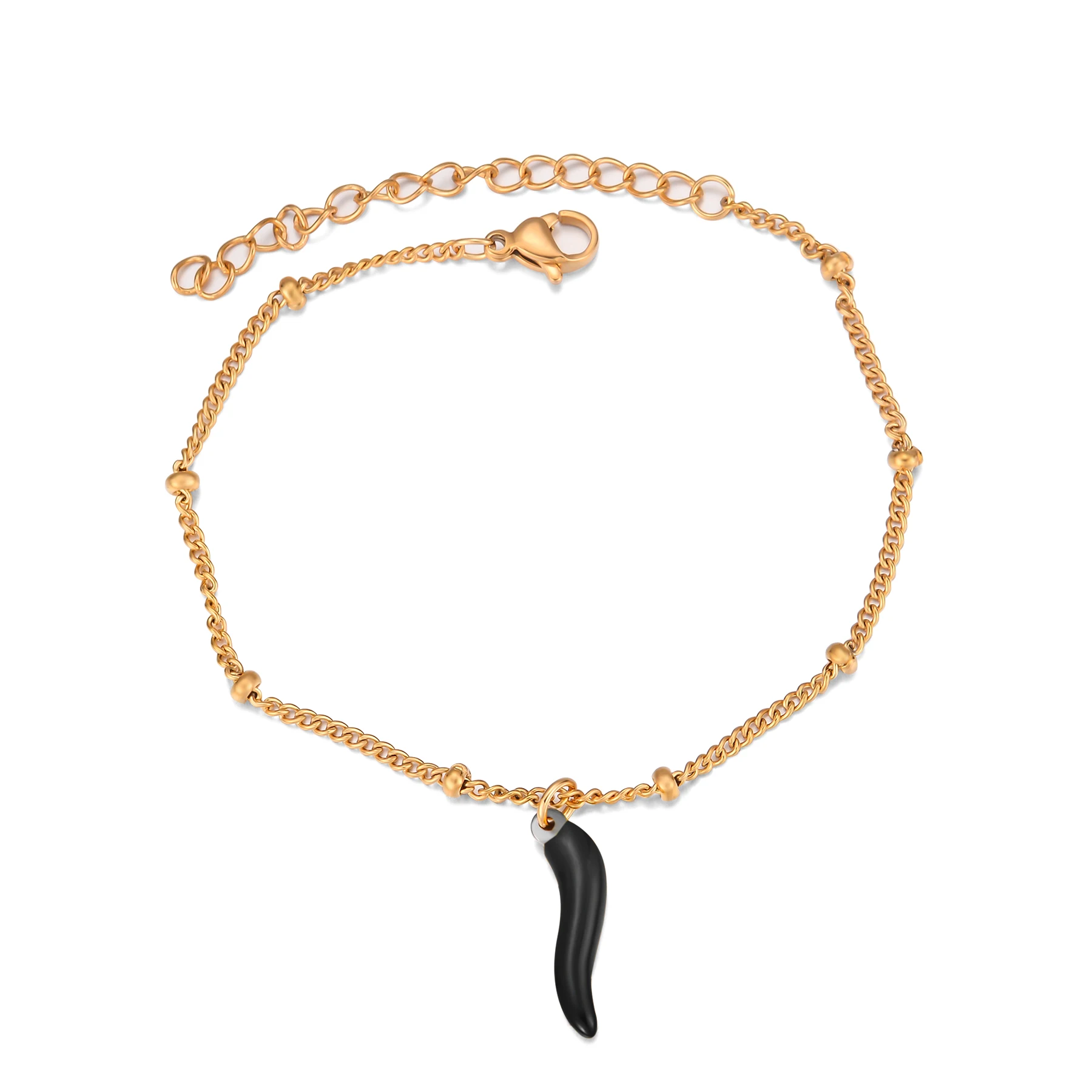 Klassieke roestvrijstalen rode chili bedels armband voor dames zomer waterdicht en roestbestendig dagelijkse accessoires sieraden