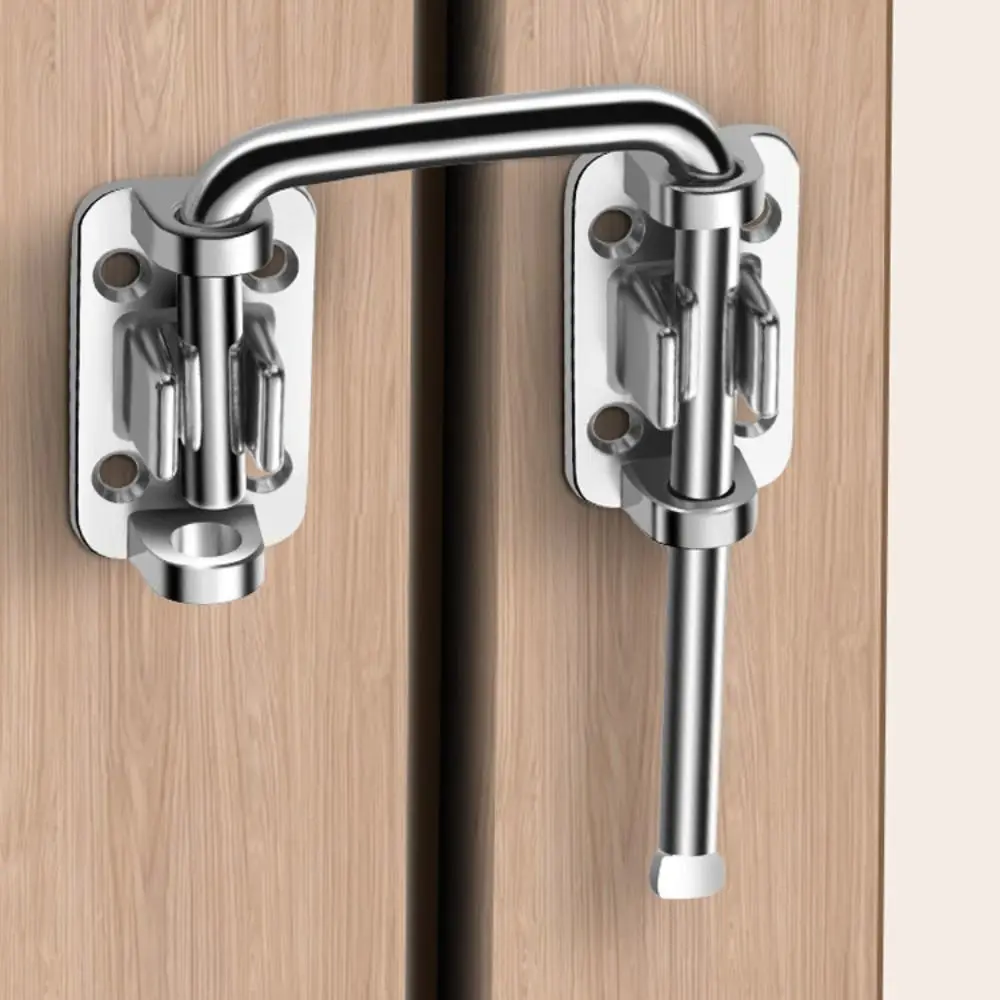 

Прочная дверная защелка из нержавеющей стали, утолщенная неперфорированная противоугонная пряжка, безопасная дверная пряжка 90/180 градусов, заборы