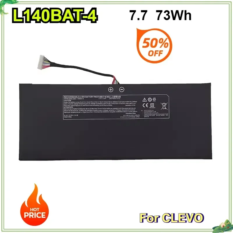 

L140BAT-4 Laptop Battery for CLEVO Schenker VIA 14 Wooking Jiasha ST Pro L140CU L140MU L141CU L141MU 6-87-L140S-72B01 7.7V 73WH