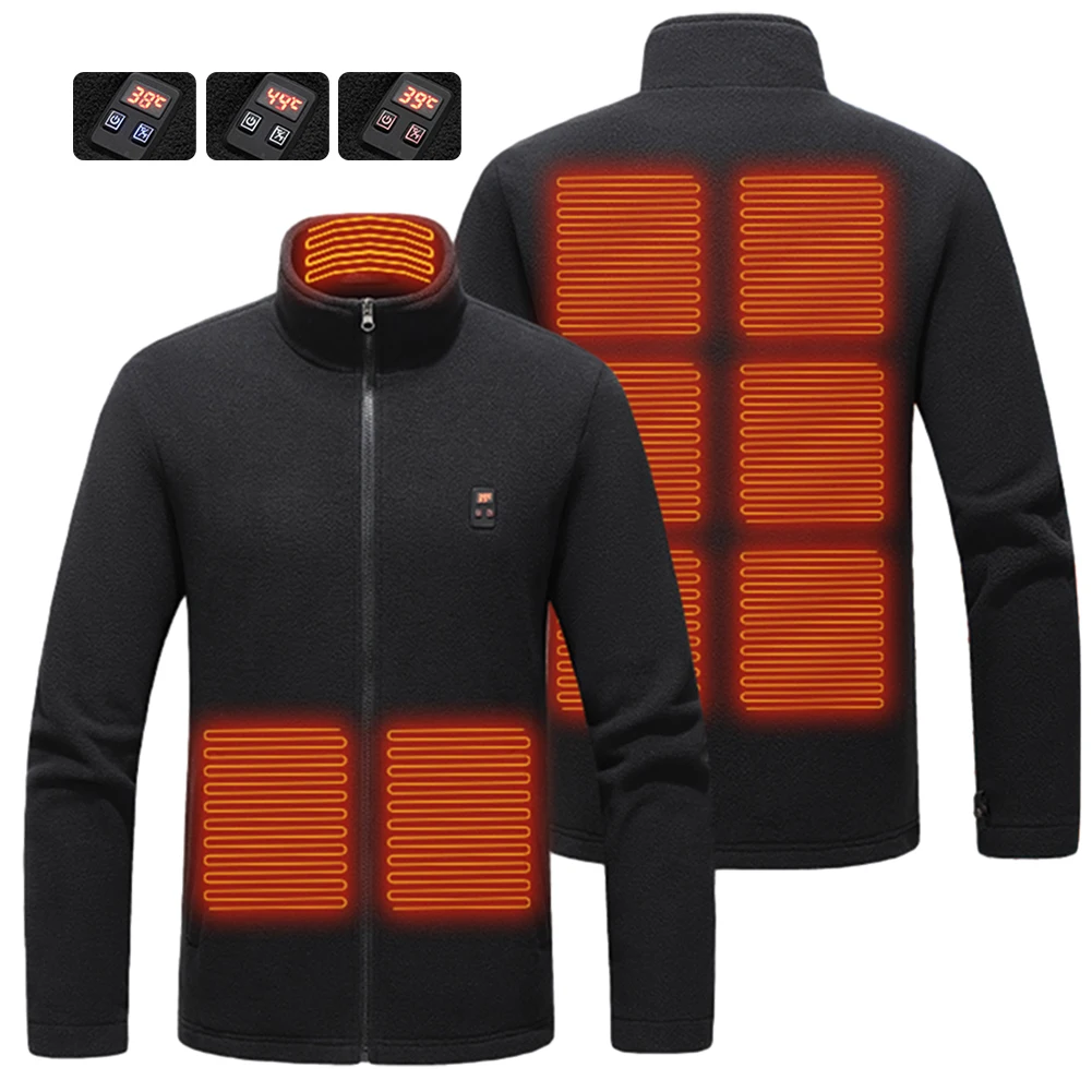 

9 Heated Area Heated Jacket USB Charging Heated Insulated Jackets Waterproof Heated Sweater 3 Gear Temperature for Hiking Skiing