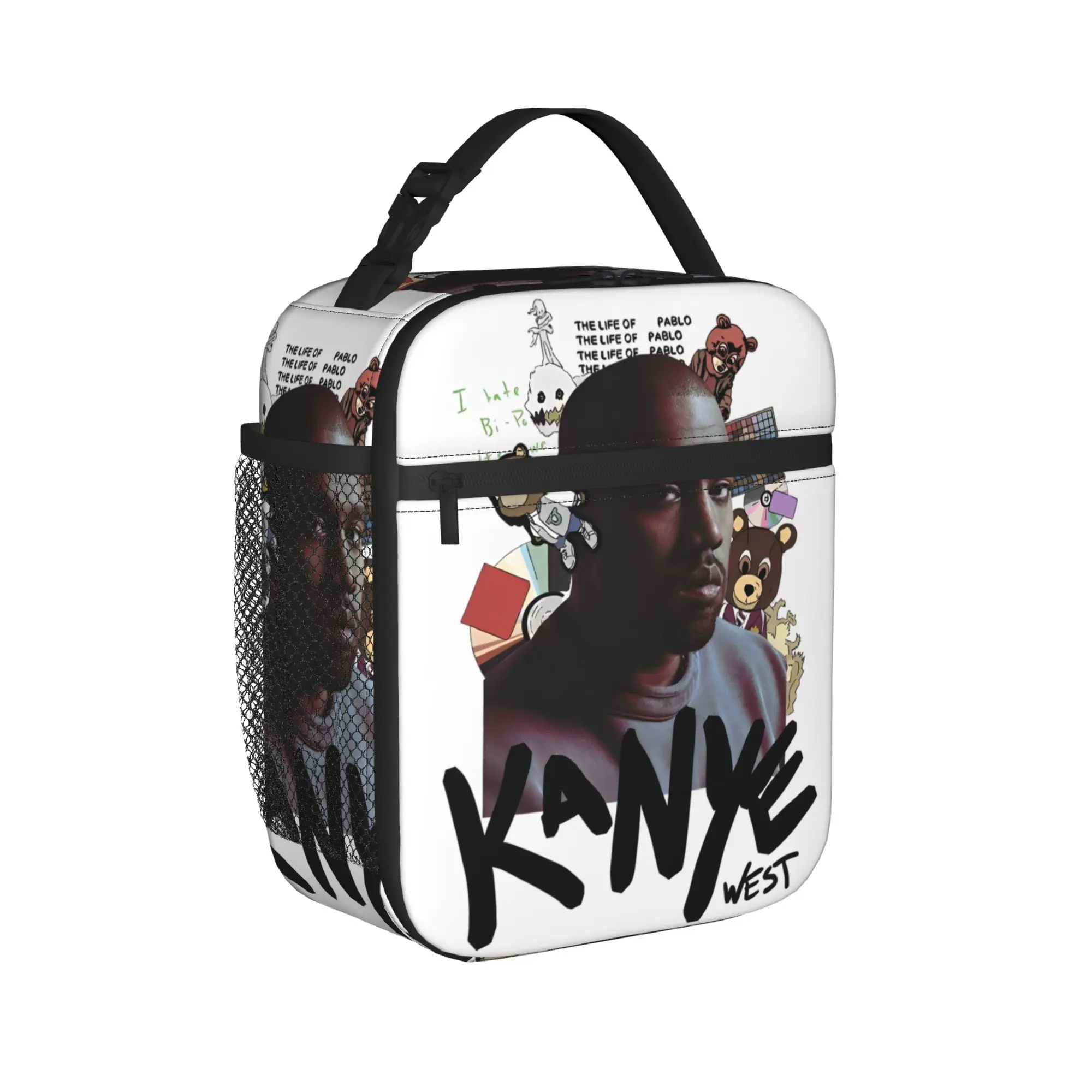 Kanye West Insulated Lunch Bags Thermal Bag Reusable,Lunch Container Rapper Leakproof Tote Lunch Box Food Storage Bags Beach