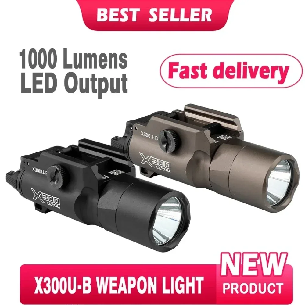 X300U Tactical Flashlight 1000 Lumens White LED Weapon Scout Light Airsoft Lamp Hunting Accessories Fit 20MM Rail