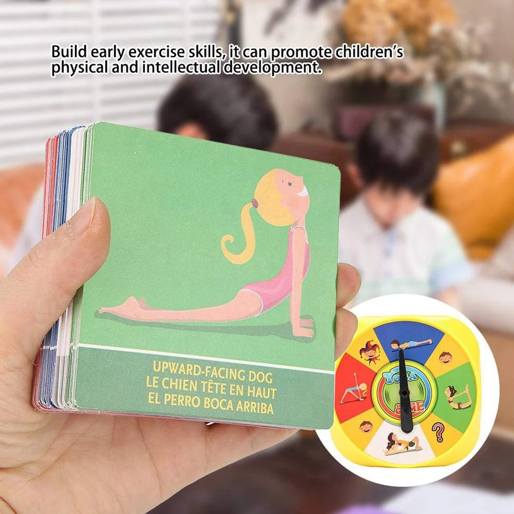 A84F-Yoga Pose Card Game Of Flexibility And Balance Family Board Games For Adults Kids Children For Yoga Lover