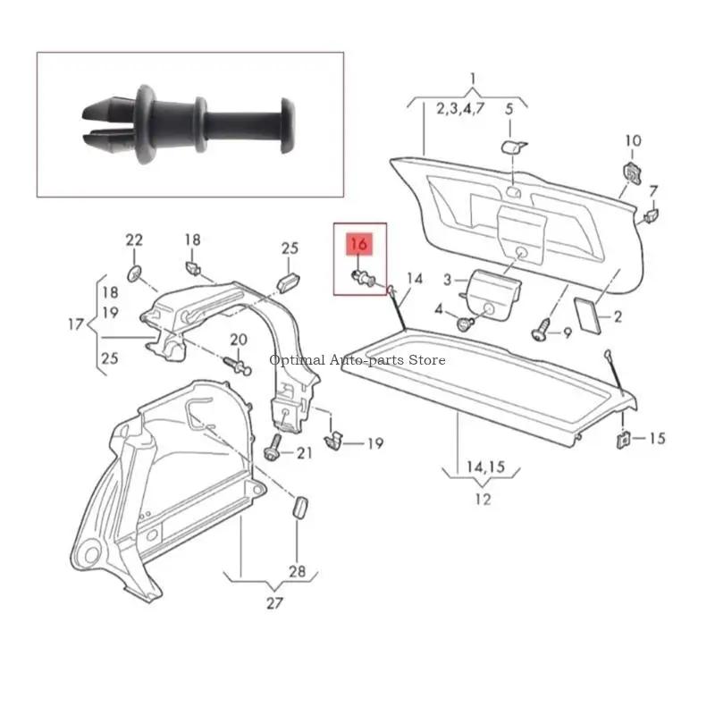 2pcs 1M6867574A Boot Trunk Parcel Shelf Strap Cord Clips Parcel Shelf String Clip Holders for MK5 MK6 Easy Installation - Image 5