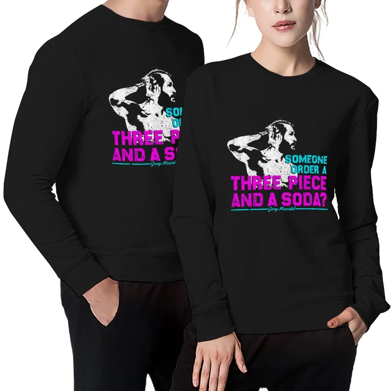 

Three Piece And A Soda - Jorge Masvidal Pullover anime clothing anime clothes mens designer clothes men's sweatshirt