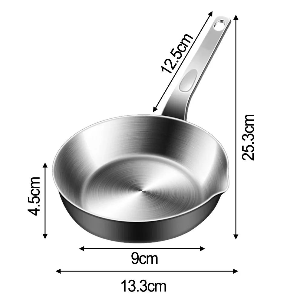 

Convenient 316 Stainless Steel Mini Skillet for Cooking for Melting For Butter and Frying Eggs with Pour Spout