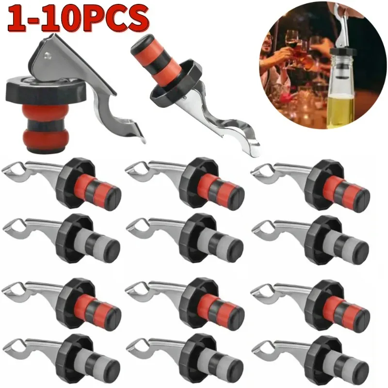 1-10Pcs Press Wine Stopper Vacuum Sealed Plug Wine Bottle Stopper Wine Champagne Caps Barware Kitchen Tools Wine Bottle Stopper