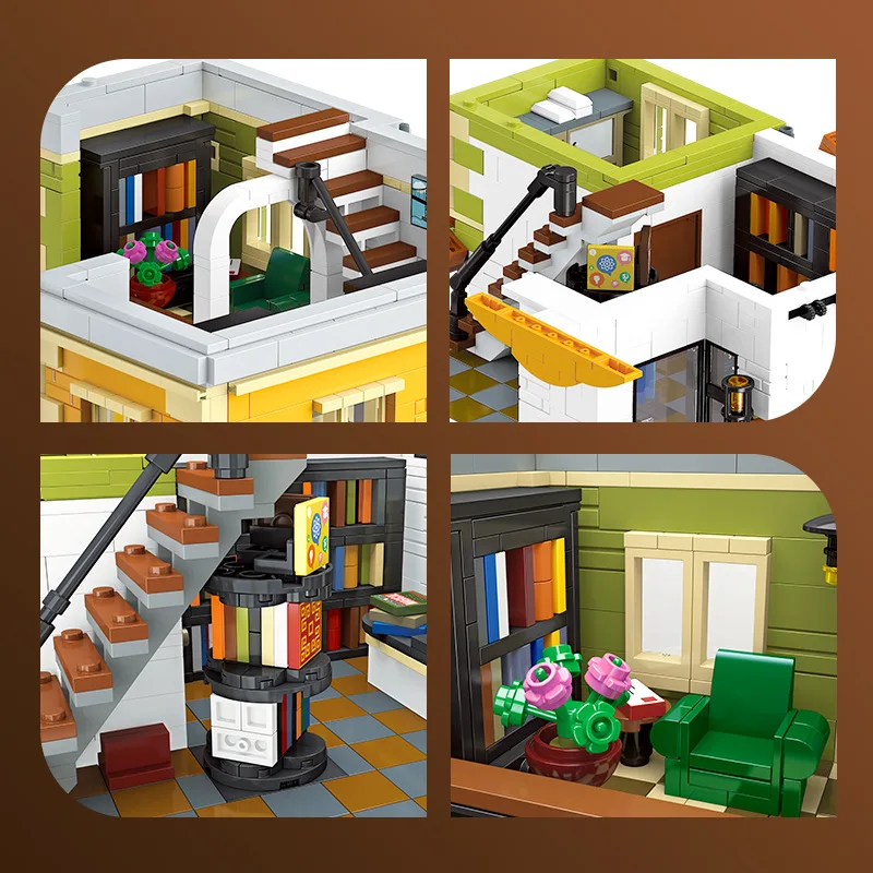 Neue 89130 3621 stücke MOC Street View Auf Den Kopf Buch Haus Bausteine Stadt Haus Bau Ziegel DIY Kinder Spielzeug geschenk Set