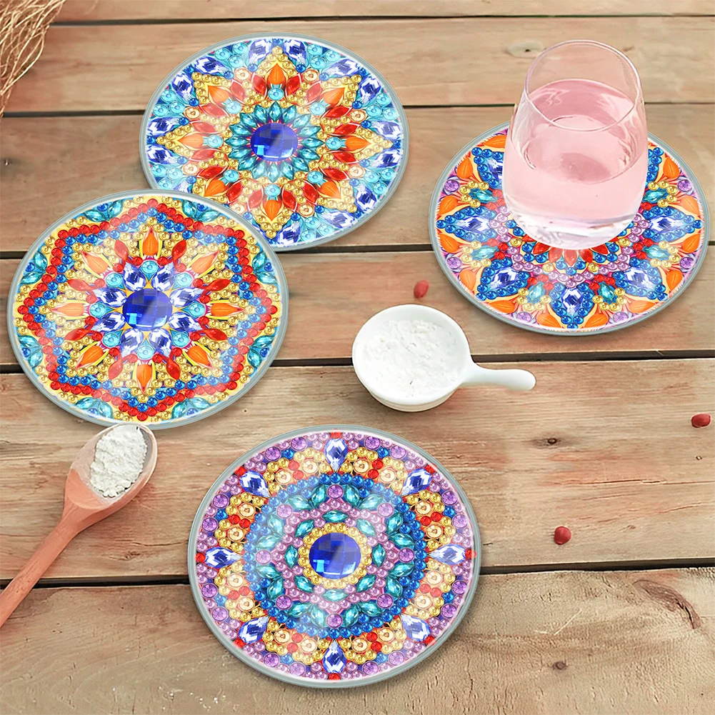 6 قطع من الوقايات الفنية الماسية الكلاسيكية ماندالا DIY الحديثة على شكل حيوانات كرتونية مقاومة للماء لعطلة عيد الميلاد للبالغين والمبتدئين