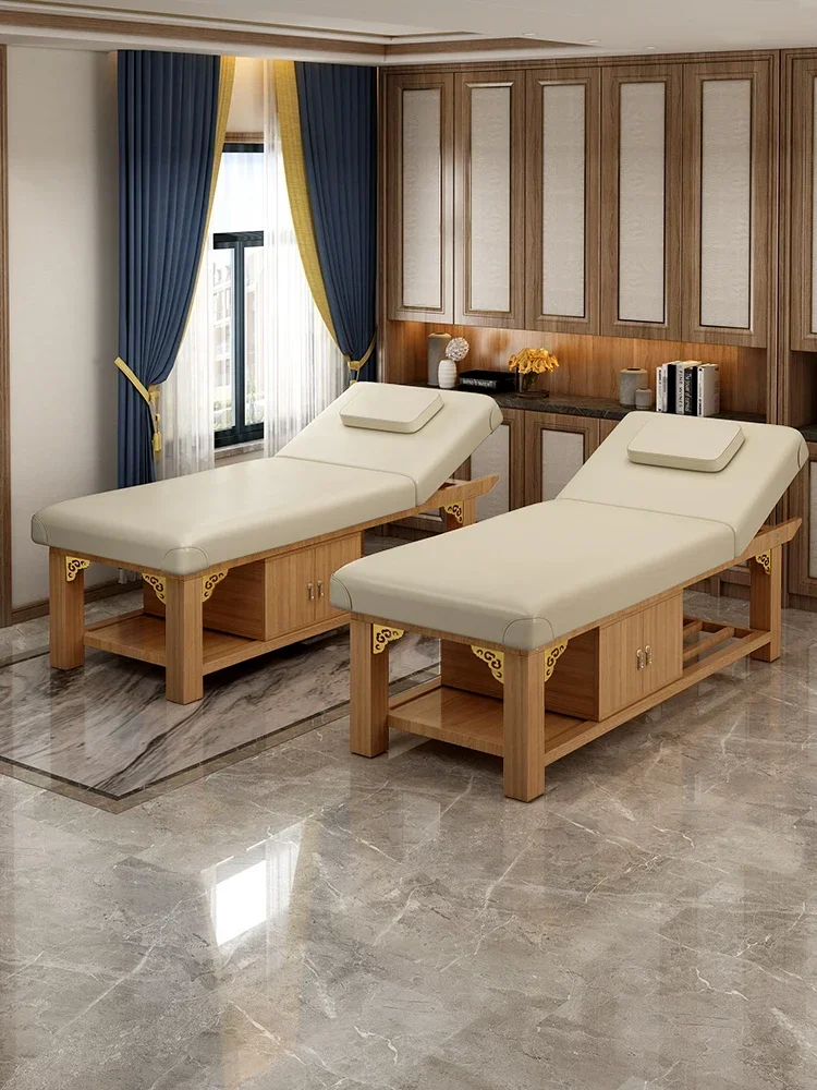 Embroidered bed with perforated patterns, fire therapy bed, and massage therapy specifically designed for beauty salons