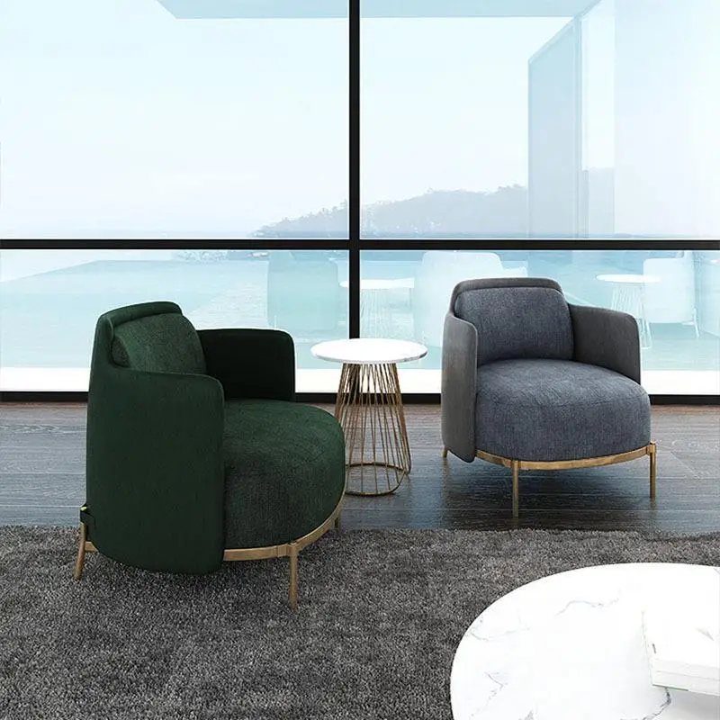 Italian style, minimalist, casual, living room, single, hotel, sales office, light luxury, designer, meeting guests, sofa stool