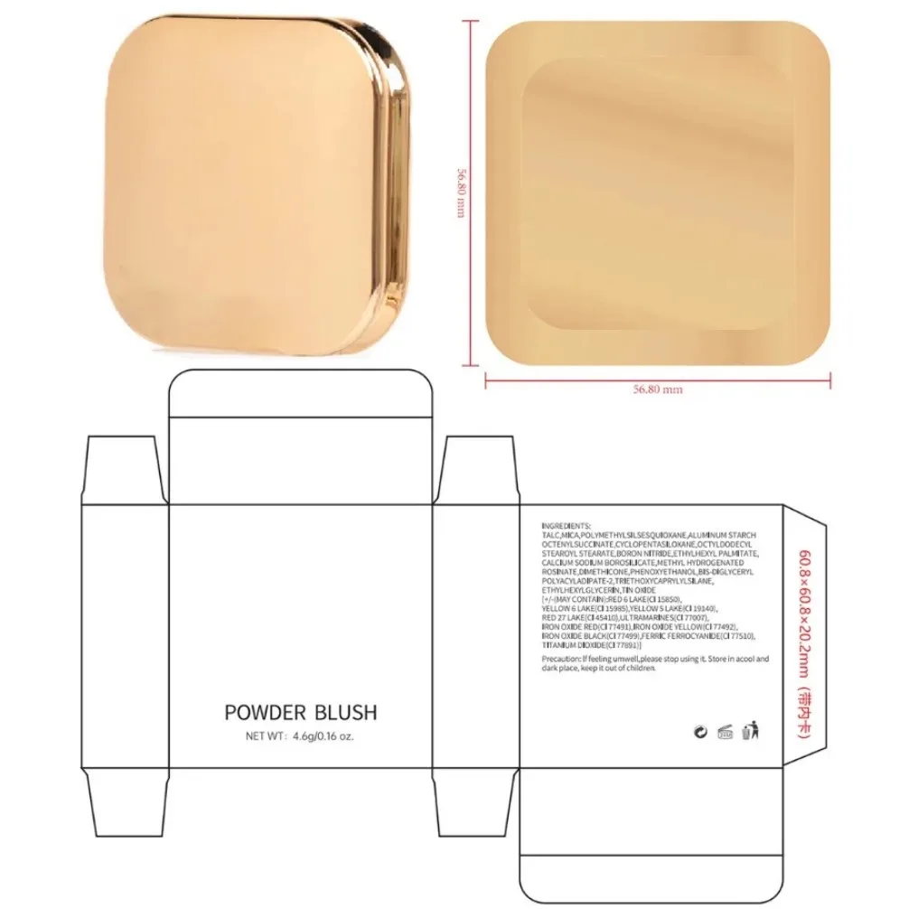 프라이빗 라벨 맞춤 로고 8색 사각 블러쉬 파우더 비건 메이크업 도매 롱래스팅 피그먼트 블러셔 팔레트