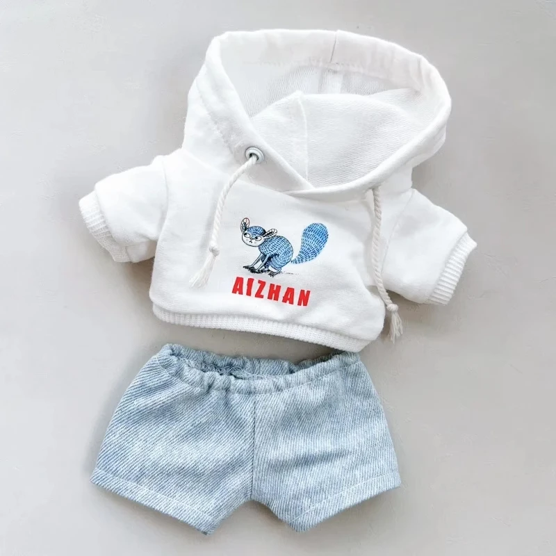 20cm Doll Clothes Idol Star Wang Yibo Xiao Zhan White Sweater Jeans Suit Stuffed 20cm Plushies Plush Doll Accessories Anime Toy