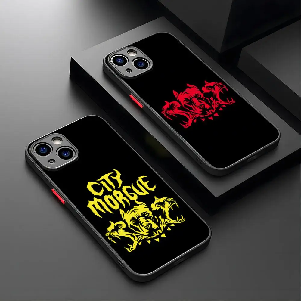 City Morgue Cerberus Phone Case For IPhone 16 15 14 12 13 11 Pro Max XR XS Mini X 7 8 Plus Matte Quiet Cover