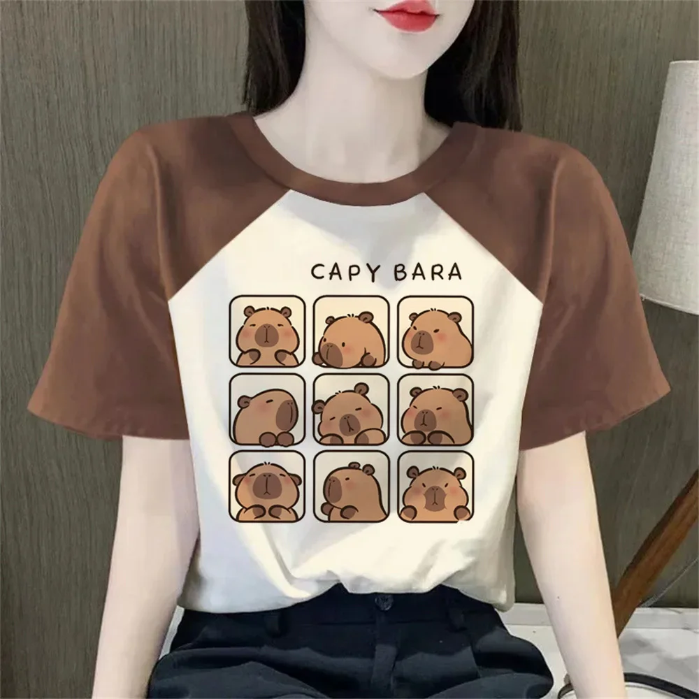 

Capybara Kapibara tshirt female Psychedelic graphic Pop Culture Digital Classic Gothic t shirt Vintage Breathable anime Grunge