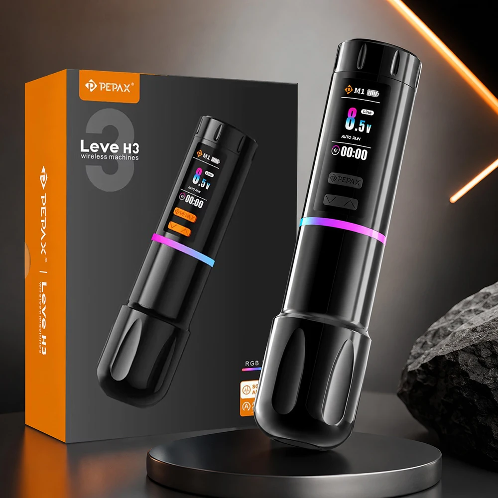 PEPAX H3 Wireless Tattoo Pen Machine Include 2pcs Battery Rushless Motor Machine Pen for Tattoo Cartridge Needle Artist