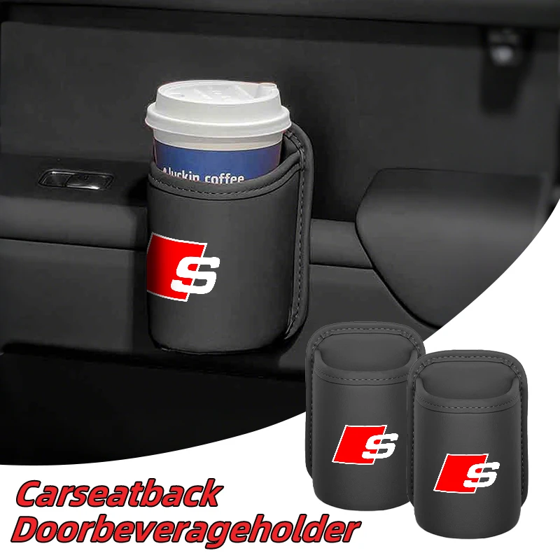 

Leather Car Door Cup Holder Organizer Storage Bin Drink Rack Auto Cup Holder Car Interior Accessories For Audi Q5 Q7 Q3 A3 A4 A
