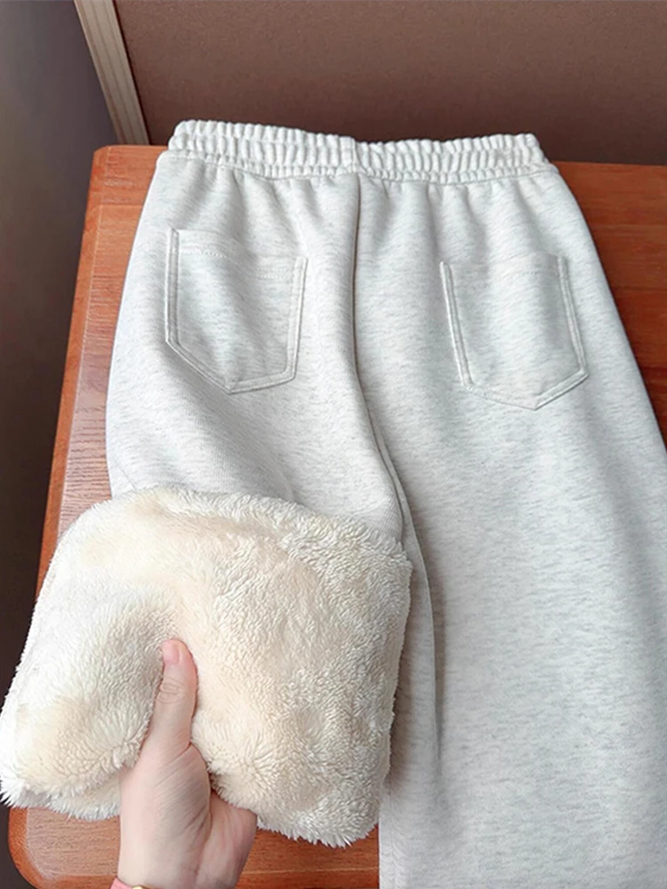 

Thiened Fce Winter Trousers for Men Cold Resistant Warm Straight Leg Casual Pants Extra Thiened Fce Zero Deee below