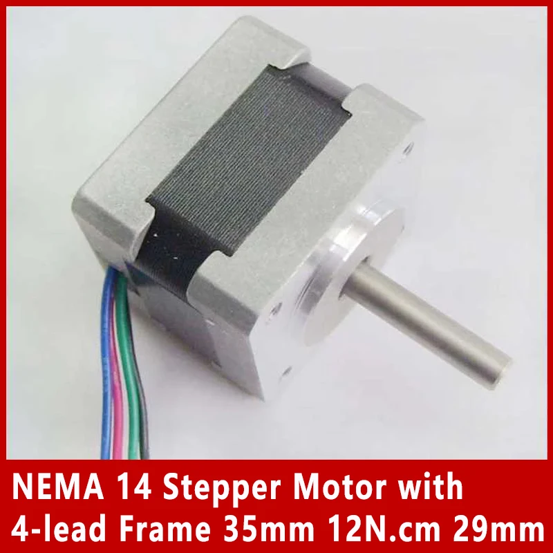 NEMA 14 Stepper Motor with 4-lead Frame 35mm 12N.cm 29mm motor Length Single output shaft and dual output shaft can choose