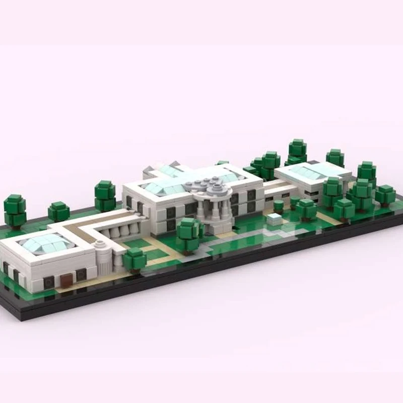 1037 peças série de arquitetura famosa casa branca diorama bloco de construção montagem centro da cidade decoração tijolo presentes para crianças moc- 195975