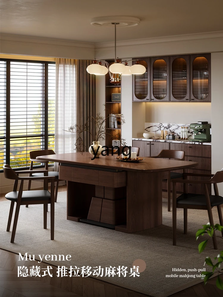 LHH solid wood dining table mahjong table integrated dual-purpose push-pull automatic household high-end mahjong machine
