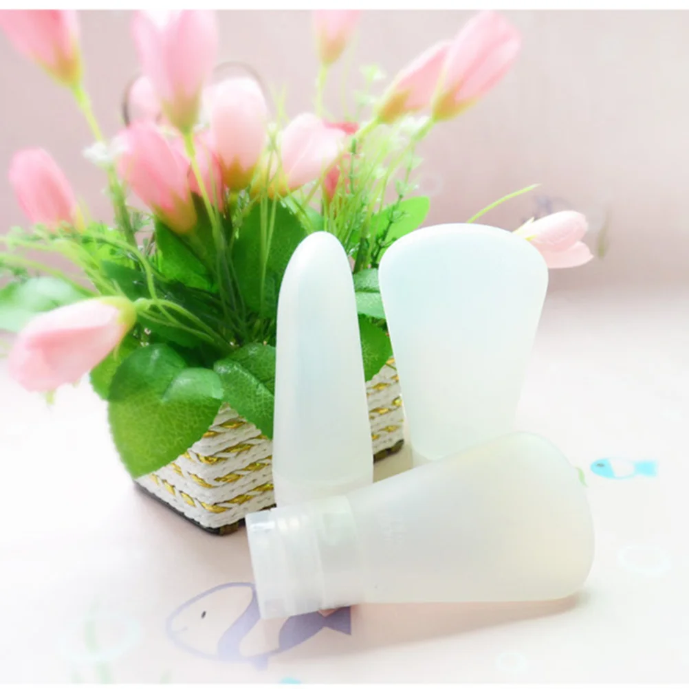 37ml 실리콘 여행용 병 세트 누출 방지 리필 가능 용기 쉽게 짜서 사용 가능 샴푸 및 세면도구용 휴대용 화이트