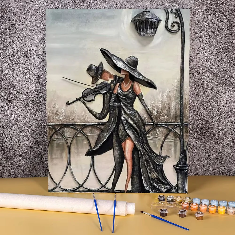 

Набор красок по номерам Абстрактная женская картина по номерам на холсте Краски для взрослых DIY Акриловая краска Настенное искусство Подарок Домашний декор