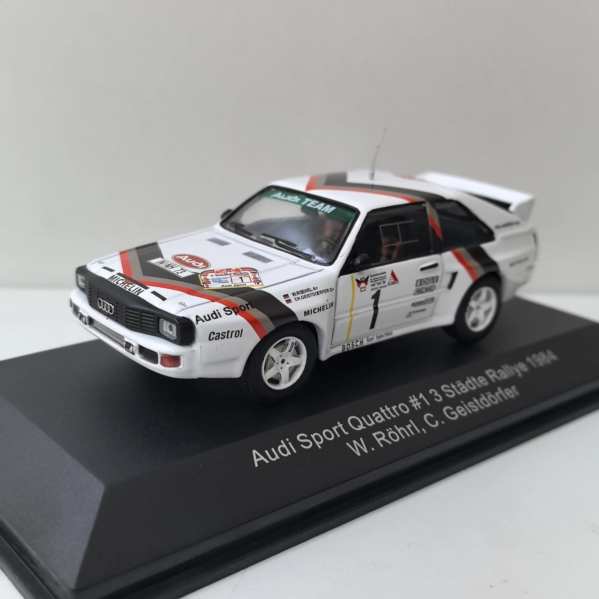 Diecast CMR 1/43 Scale AUDI SPORT Quattro 1984 #1 Audi Racing Alloy Car Model Collectible Toy Gift Souvenir Display Ornament