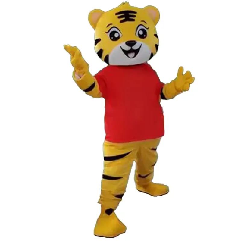 Costume de mascotte de tigre mignon pour adulte, accessoires de performance en peluche, beurre de marche, accessoires de jeu pour fête d'anniversaire d'Halloween