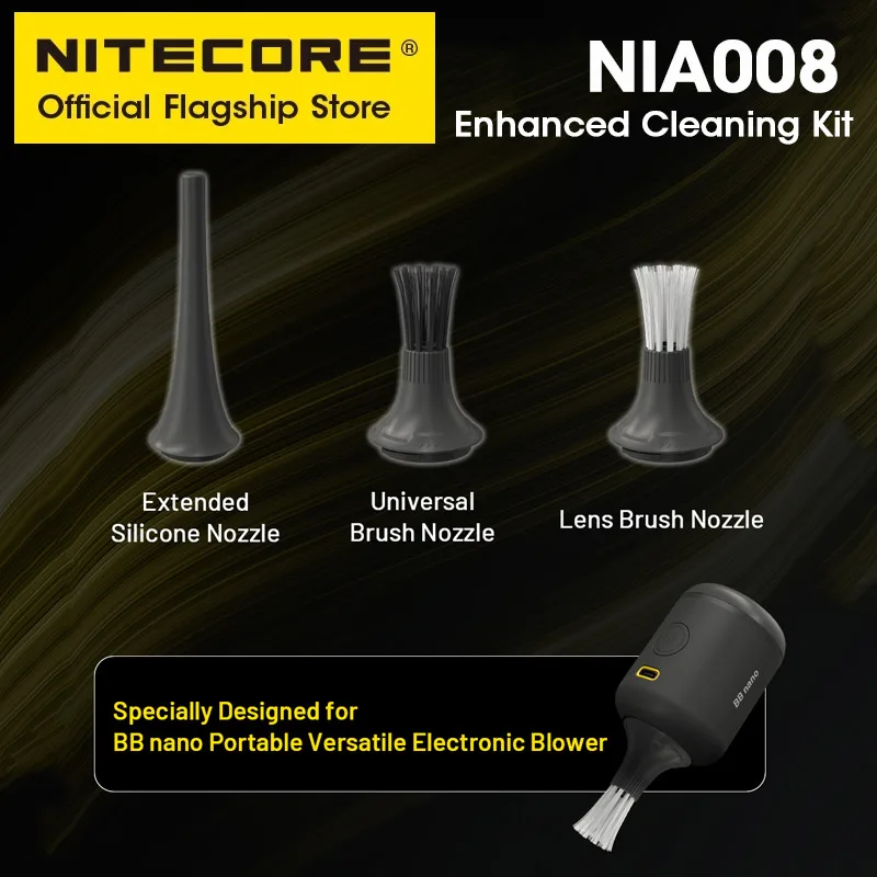 NITECORE NIA006 NIA007 NIA008 High Density Filter Vacuum Dusting Len Clean Brush Extended Nozzle for BB nano Camera Air Blower