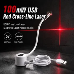 USB Red Laser Positioning Light Infrared Working Lamp Cutting with Magnetic Base DC5V Line/Cross Sewing Machine Accessories