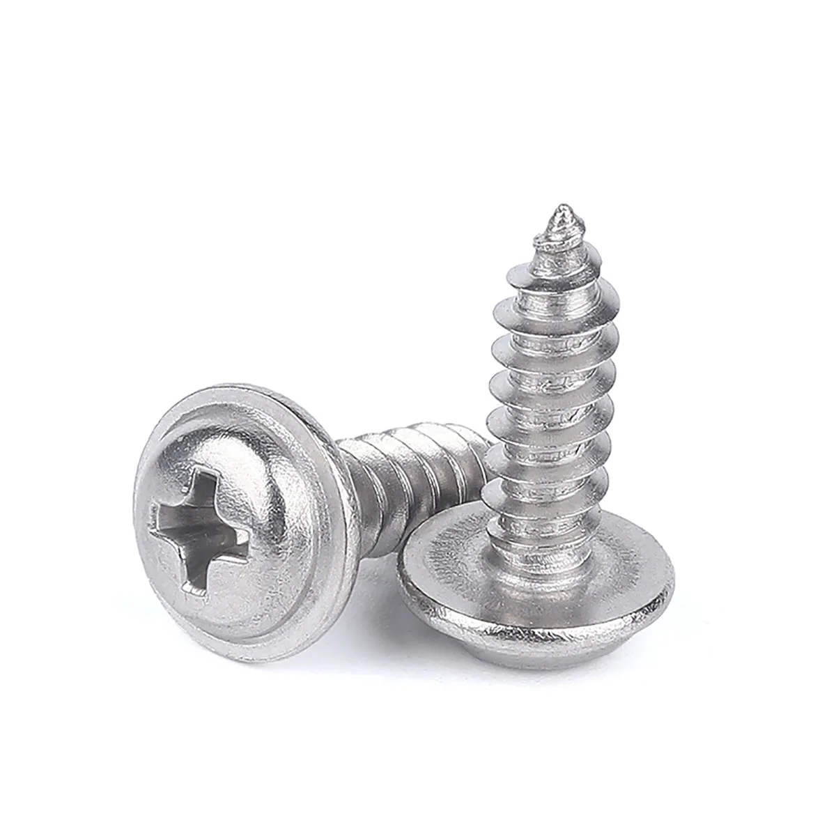 M2 M2.3 M2.6 M3 M4 A2 304 Rvs Pwa Cross Phillips Pan Ronde Kop Met Wasmachine Kraag Zelftappende schroeven