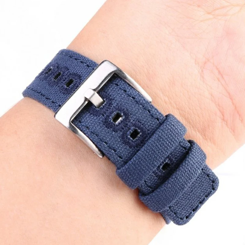 Quick Release Canvas Watch Straps Nylon Band 18mm 19mm 20mm 22mm with Brushed Buckle for Smartwatch Accessories image 5