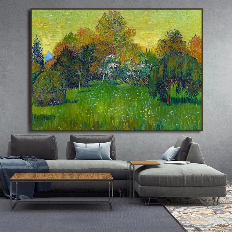 Van Gogh Landscape Poster 《The Harvest》Canvas Oil Painting Aesthetic Tree House Picture Wall  Home for Living Room Decor Gift