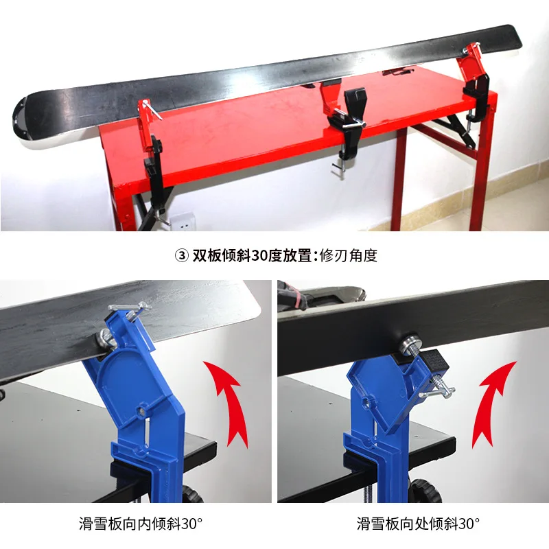 Ski Waxing Support Stand for Double Skis,Universal Snowboard Repair Sharpening Wax Workstation Fixed Bracket for Ski Maintenance