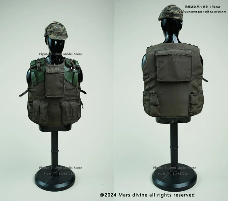 Marsdivine RUS-038 1/6 Russian Military Man Solider Camo Uniform Cap Bag Clothes Set Accessory For 12" Male Action Figure Body