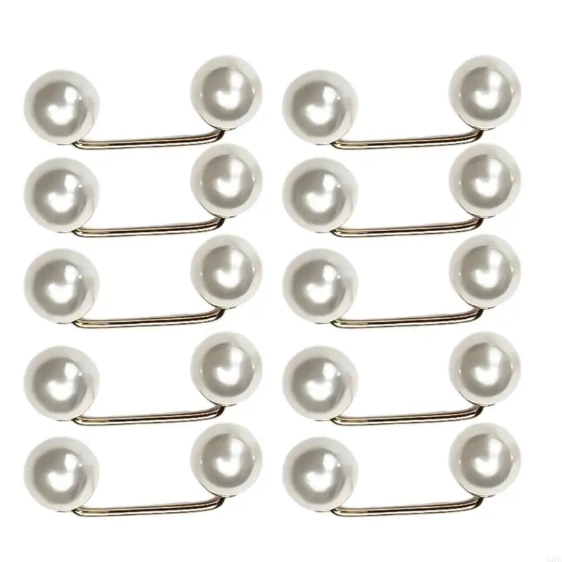 10lots Fashionable Twin Pearls Clip Fashionable Waist Clip Unique Waist Adjuster for Stylish Women