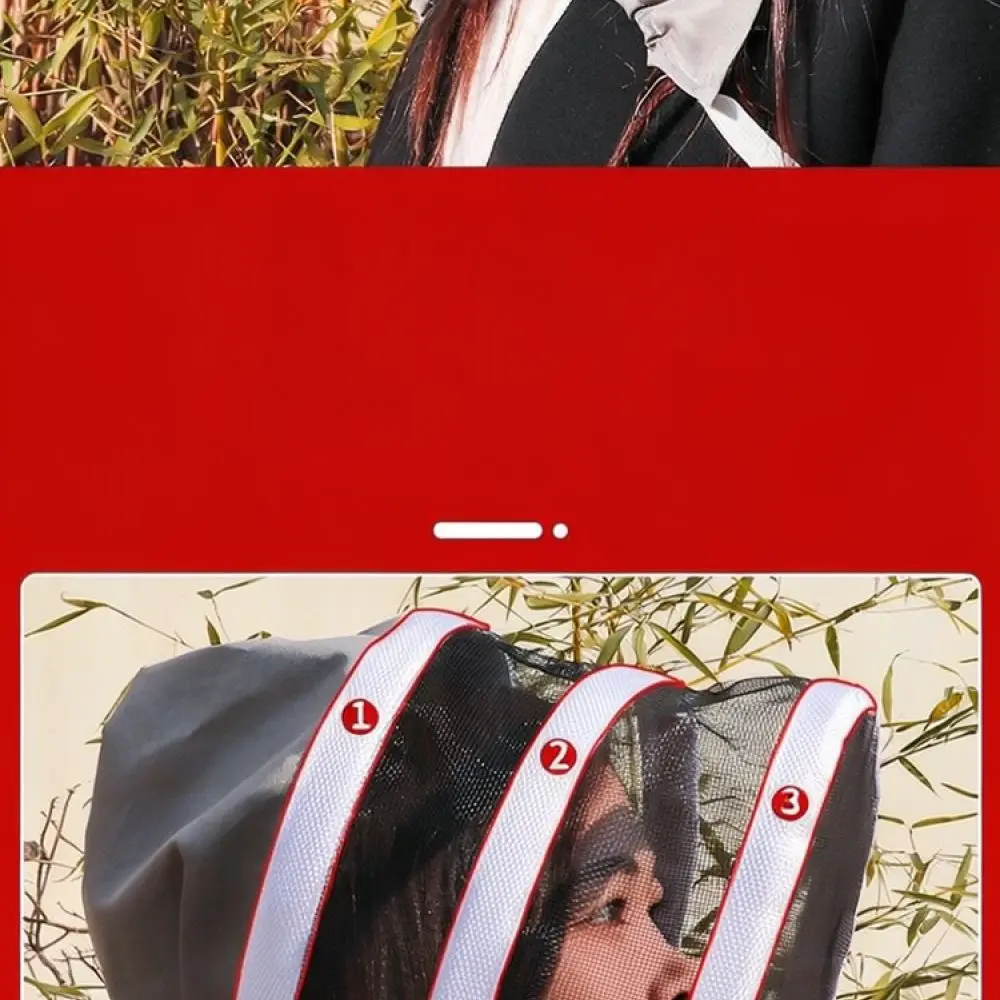 Reliable Beekeeping Face Veil Hat Foldable Anti Bee Protective Net Cap For Ruxin Apiary Worker Safety Gear