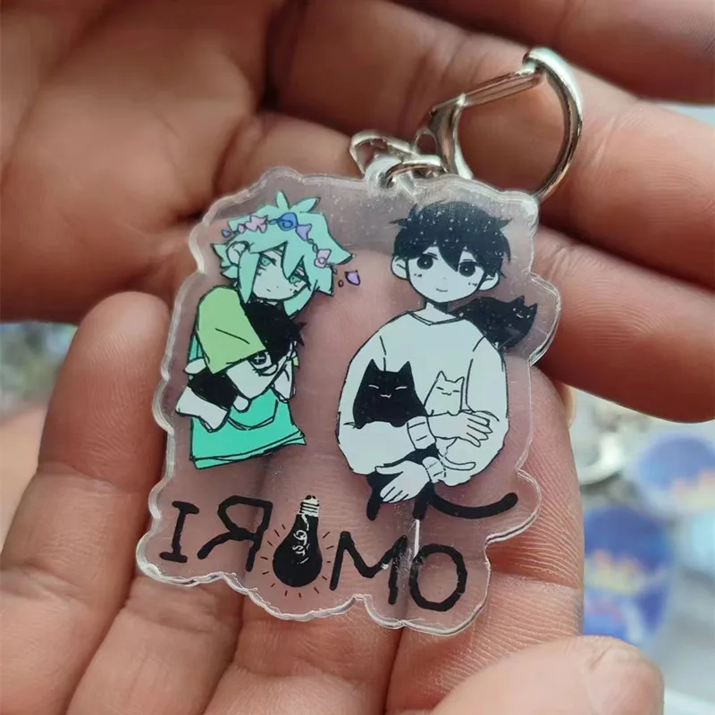 14 Stile Anime Omori Pixel Schlüssel bund Cartoon Figuren Basilikum Kel sonnigen Anhänger Schlüssel anhänger Männer Frauen Geschenk zubehör Schmuck Geschenke