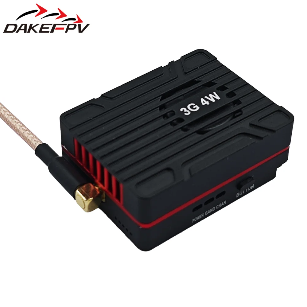 DAKE MAX VTX 3.3G 4W High Power VTX 16CH Video Transmitter with CNC Shell for RC FPV Long Range Fixed-wing Drones